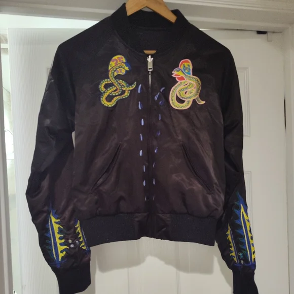 Diesel Black Jacket with Colorful Embroidery - Picture 2 of 14